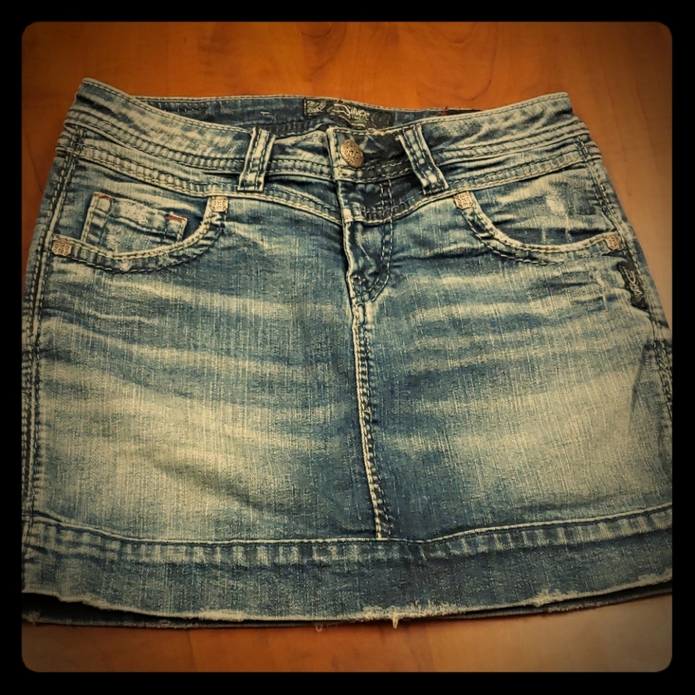 Silver Jean skirt Francy mid mini